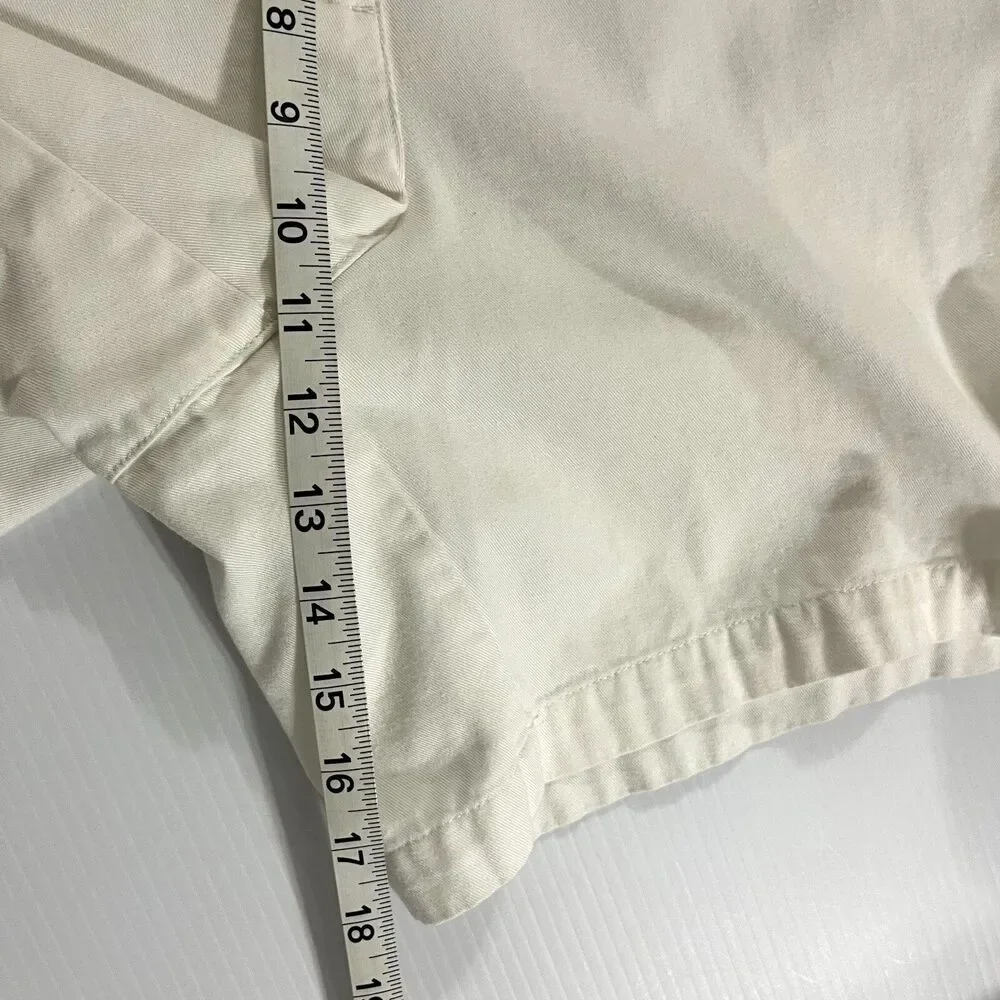 Lauren Ralph Lauren White Cargo Shorts Women's Size 12 Cotton Mid Rise Casual